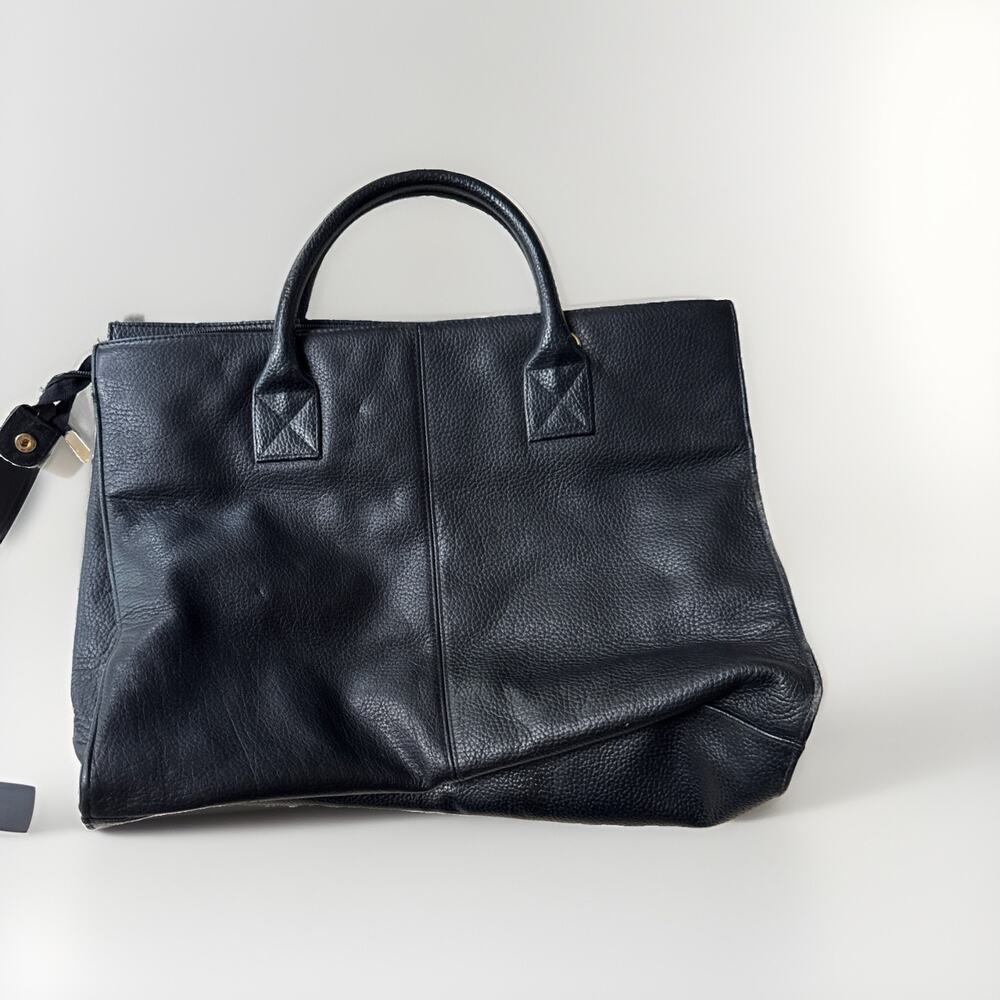 Valerie Stevens Organizer Black Leather Brief Case/Shoulder Bag/Laptop Bag